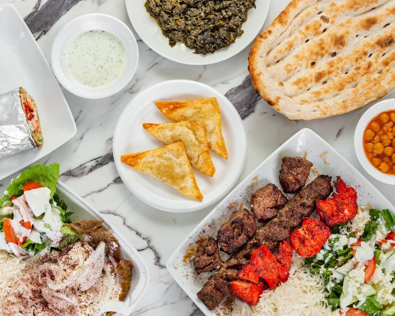 Halal kabob platter at Kabob Center in Manassas